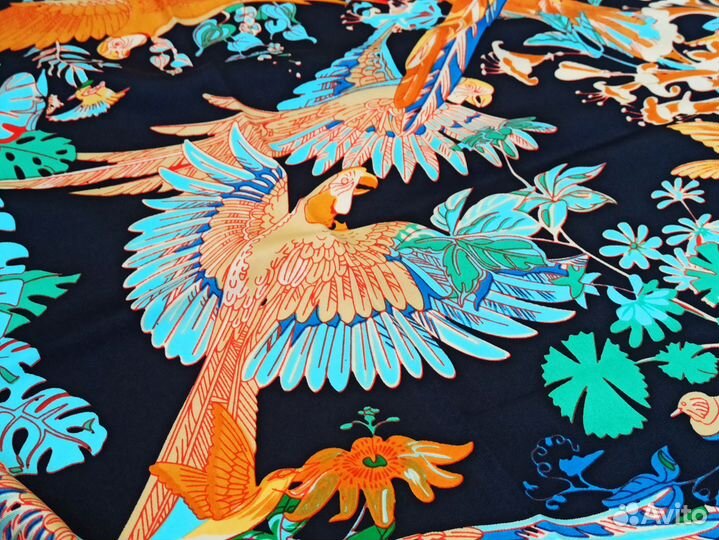 Платок шелковый Hermes ручной край 5цв
