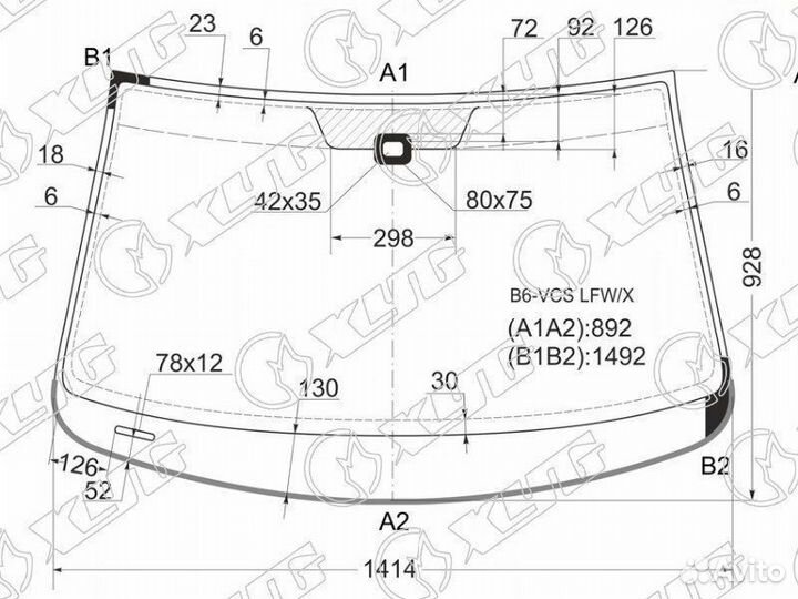Стекло лобовое + дд volkswagen passat B6 4 /5D 05