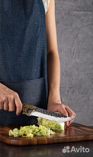 Кухонный нож для мяса и овощей с чехлом