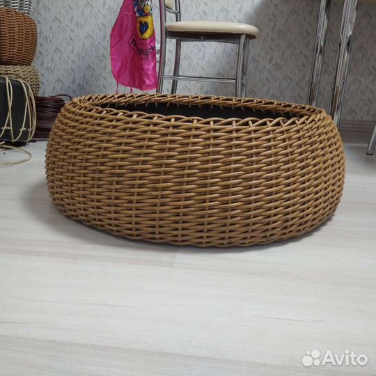 Корзина юбка для елки плетёная поли ротанг