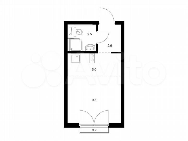 Квартира-студия, 20,1 м², 20/23 эт.