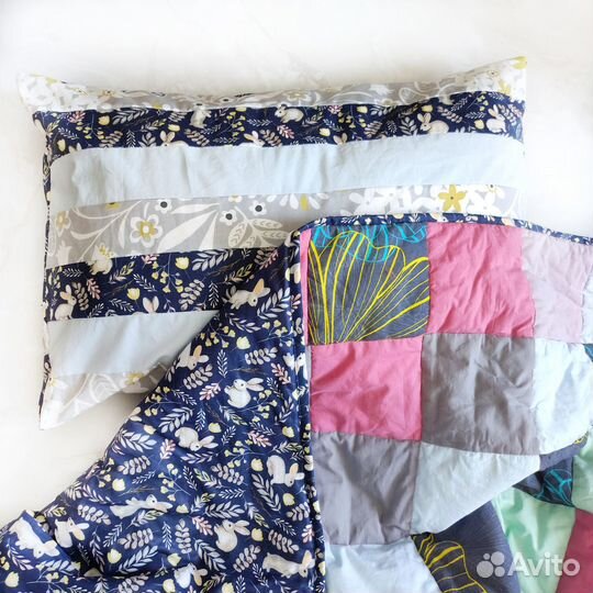 Стильная наволочка пэчворк на подушку