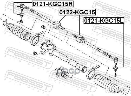 Наконечник рулевой тяги лев 0121KGC15L Febest