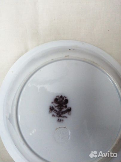 Миска фаянс 19в, клеймо Кузнецова