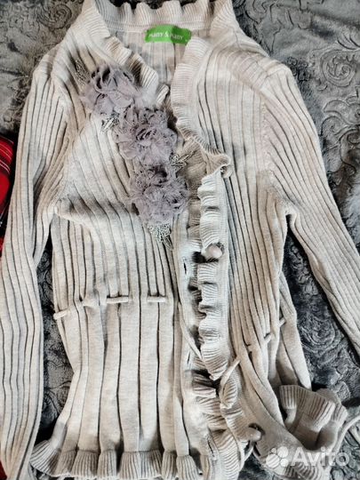 Сарафан школьный красный, блузка, кофта 128 134