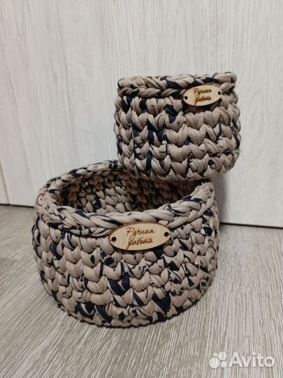 Вязанные корзинки