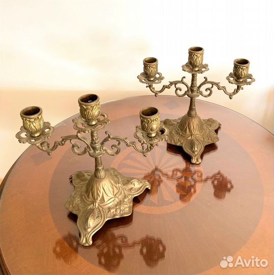 Канделябры подсвечники бронза латунь винтаж Европа