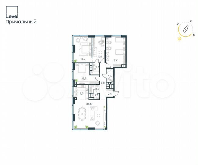 5-к. квартира, 137,8 м², 28/32 эт.