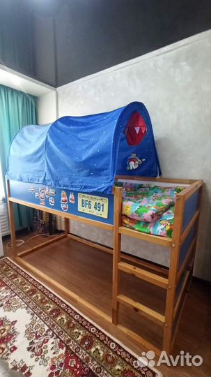 Детская кровать-чердак икеа кюра