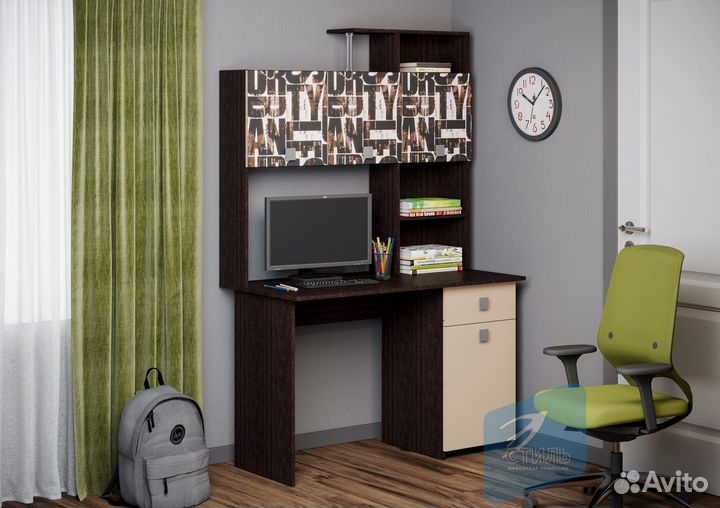 Стол компьютерный Венге/Бежевый/фотопечать