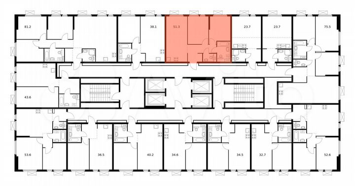 2-к. квартира, 51,3 м², 16/33 эт.