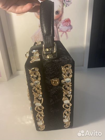 Сумка женская черная стразы