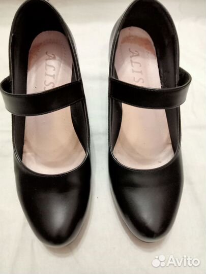 Туфли женские летние, черные, размер 39