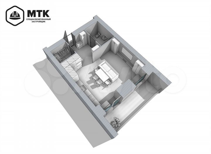 1-к. квартира, 39,7 м², 3/8 эт.