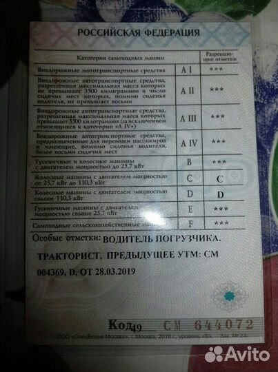 Машинист вилочного, фронтального,погрузчика