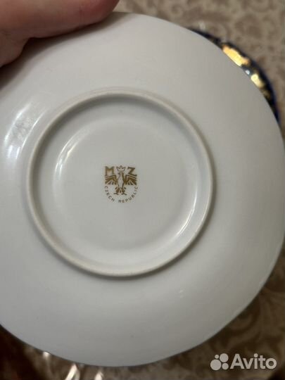 Блюдце чехия золотая роза