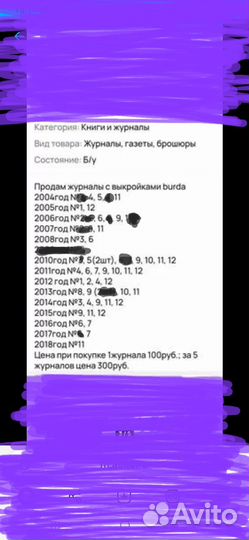 Журналы с выкройками burda 2004-2018г