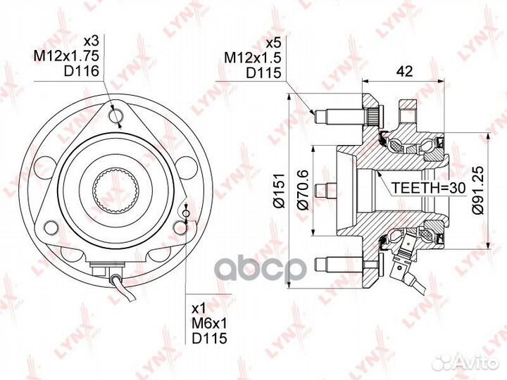 Ступица колеса перед прав/лев Chevrolet Cap