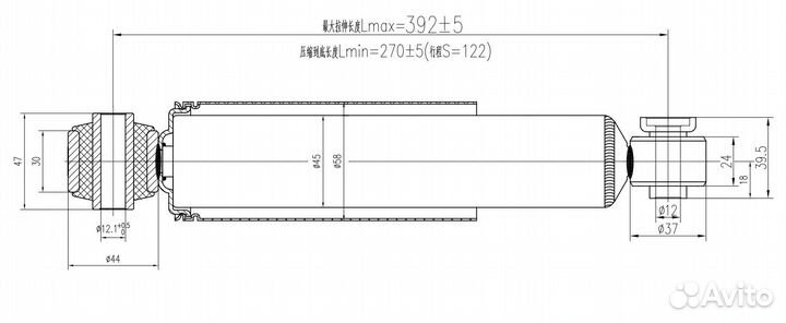 Амортизатор задний (газ) KIA cerato 13