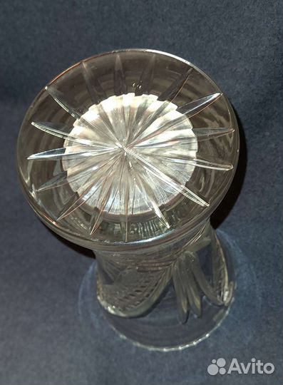 Большая хрустальная ваза СССР новая 30см