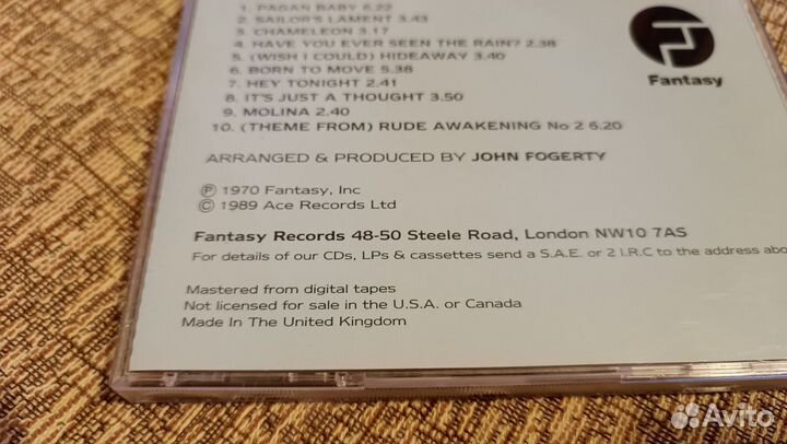 Cd диск фирменный Creedence 1989 UK