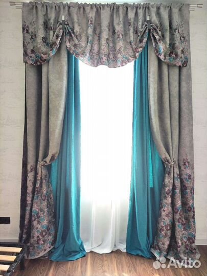 Шторы с орнаментом цветы