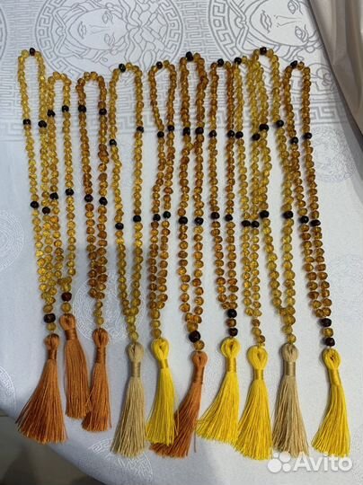 Бусы янтарь