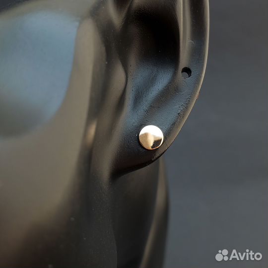 Серьги пусеты из красного золота