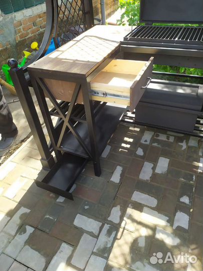 Мангал с печью под казан и крышей