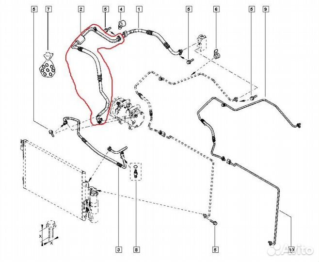Трубка кондиционера Renault Duster легковой