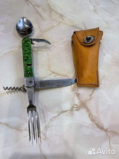 Складной набор, вилка ложка штопор сср