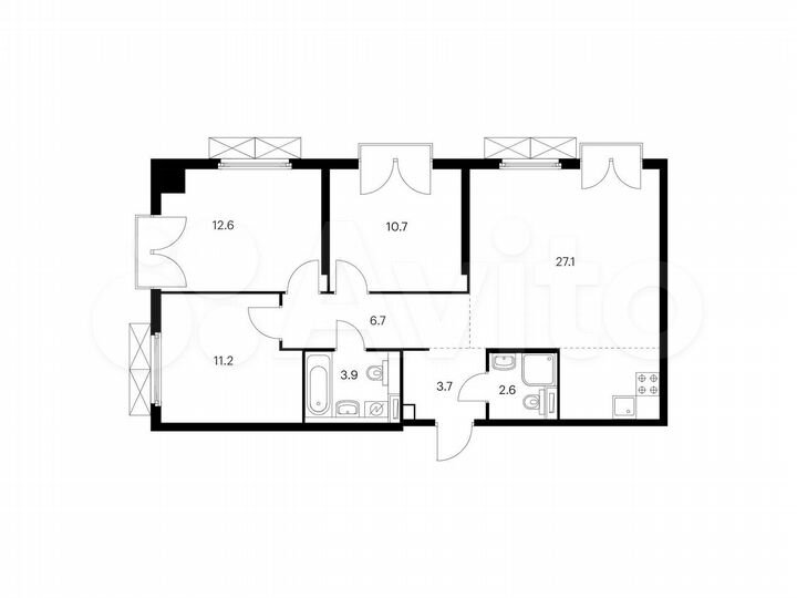 3-к. квартира, 78,5 м², 3/33 эт.
