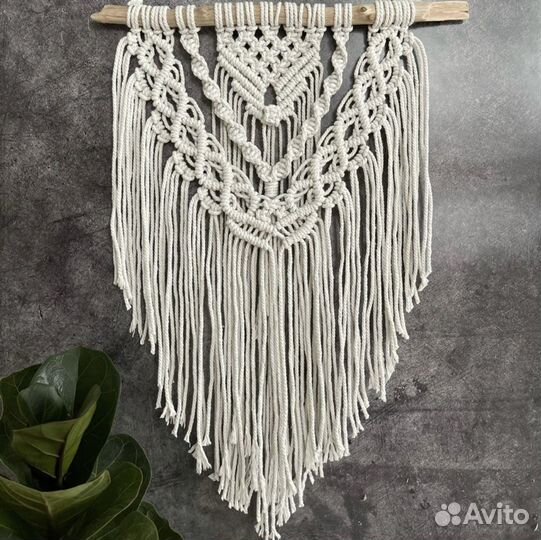 Панно макраме бохо на морской коряжке длина 55 см