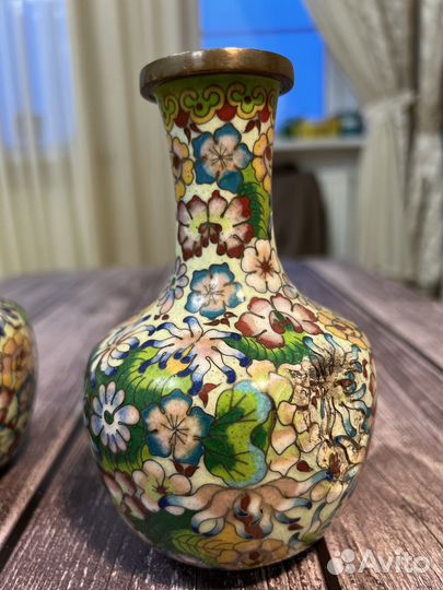 Ваза китай клуазоне