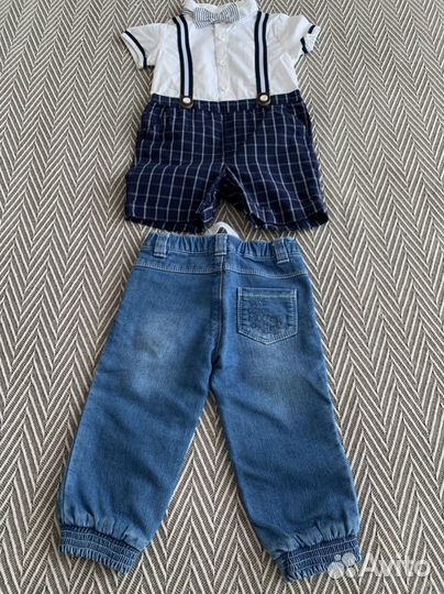 Джинсы и песочник на мальчика 6-9 мес