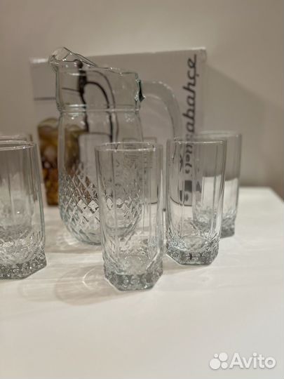 Новый набор Pasabahce Valse кувшин + 6 стаканов