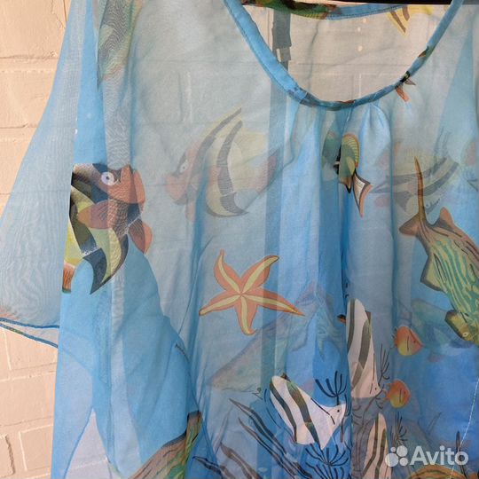 Пляжная футболка накидка