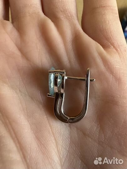 Комплект серебро с натуральным мятным агатом