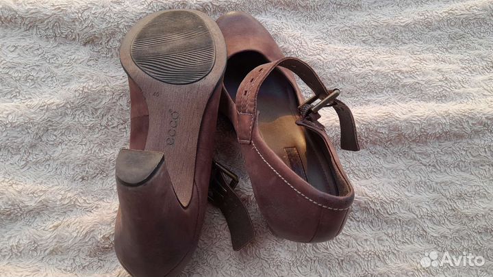Туфли ecco кожа оригинал стиль мэри джейн 40 р