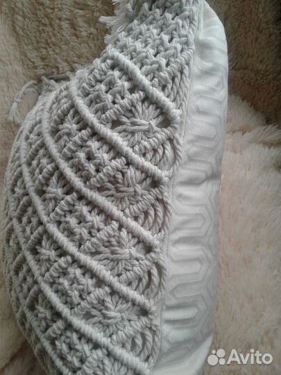 Подушка декоративная макраме со сьемным чехлом № 6