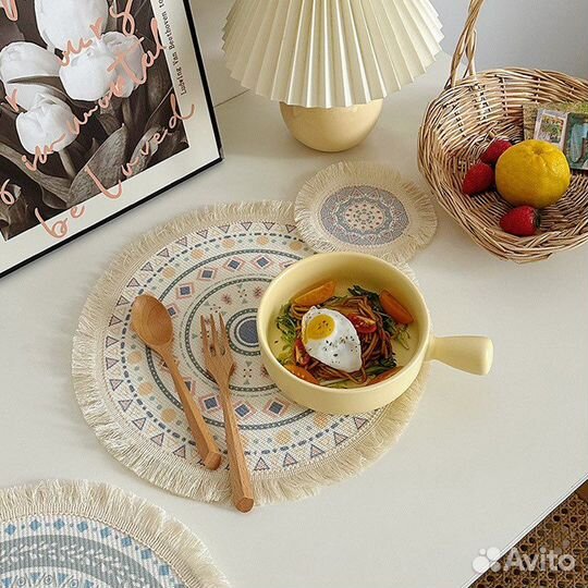 Салфетки на стол круглые сервировочные