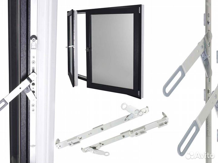 Ремонт окон, фурнитура hoppe RAL3461