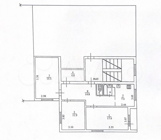 3-к. квартира, 75,9 м², 3/5 эт.