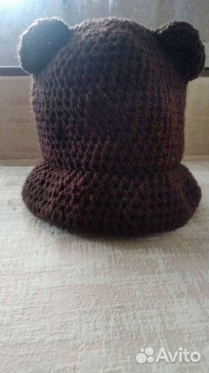 Шапка вязаная с ушками