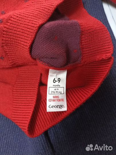 Джемер + рейтузы 6-9 мес George зимний, новогодний