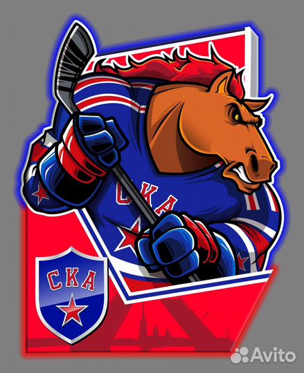 Объемная эмблема ска с подсветкой на стену