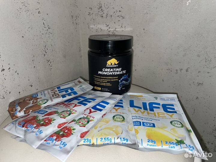 Протеин whey и креатин life primekraft