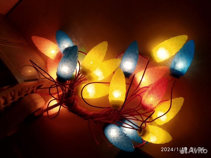 Новогодняя гирлянда СССР шишки