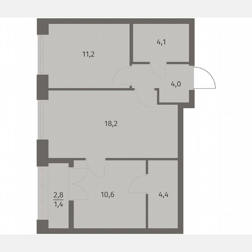 2-к. квартира, 53,9 м², 5/11 эт.
