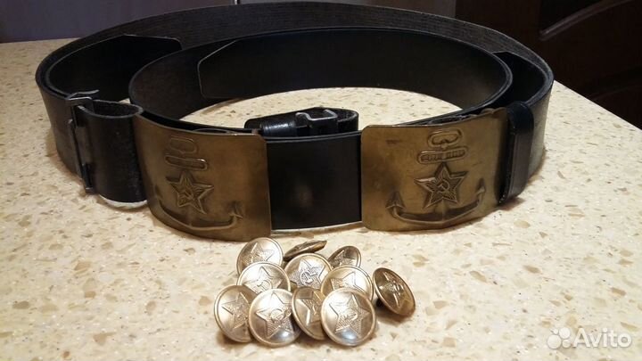 Ремень армейский морской, пуговицы армейские СССР
